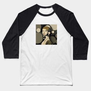 Illustration of Girl with a Pearl Earring by Johannes Vermeer Baseball T-Shirt